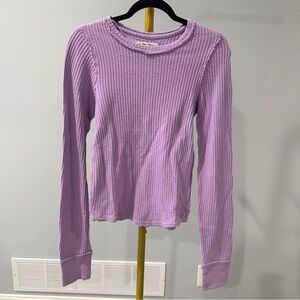 Free People We The Free Roll With IT Thermal Shirt Women’s M Waffle Knit